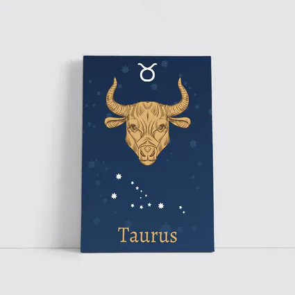 Taurus Zodiac Sign Gold Bull Stars