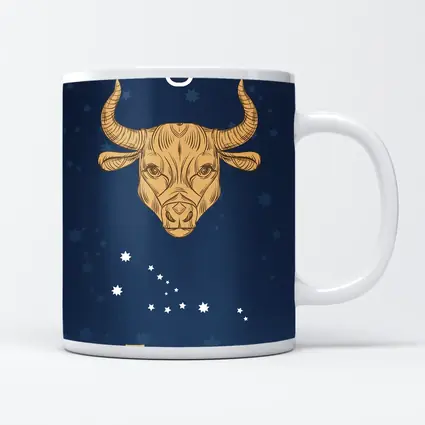 Taurus Zodiac Sign Gold Bull Stars