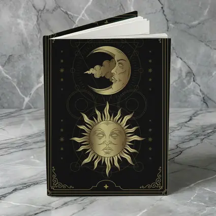 Gold Sun and Moon Mystical Dark Art
