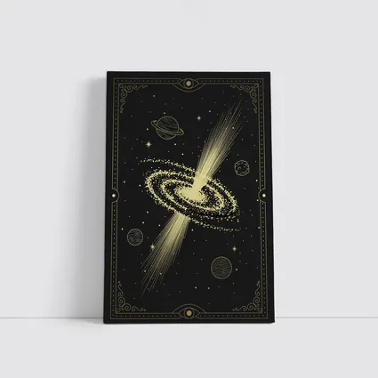 Gold Galaxy Spiral Cosmic Tarot Art