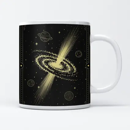 Gold Galaxy Spiral Cosmic Tarot Art