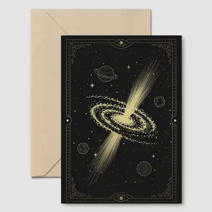 Gold Galaxy Spiral Cosmic Tarot Art