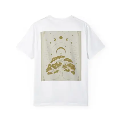 Gold Mystical Tree Moon Celestial Art
