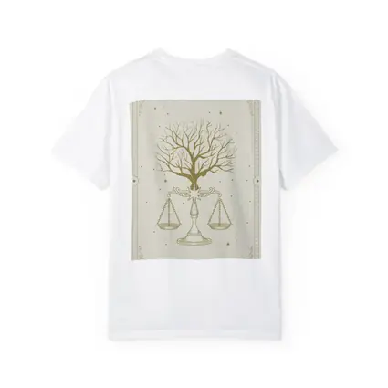Libra Scales Tree Celestial Beige Gold Art