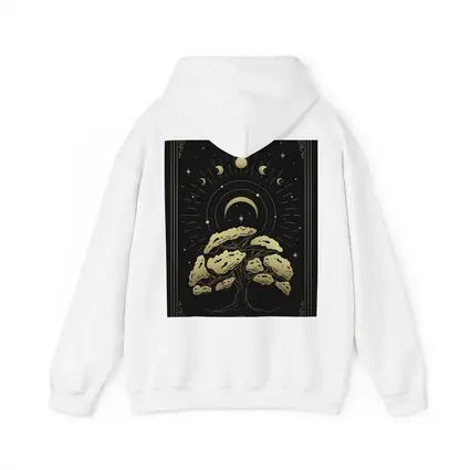 Gold Mystical Tree Moon Phases Black