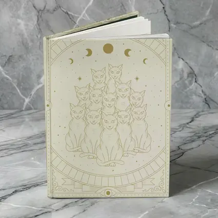 Mystical Cats Moon Phase Gold Art
