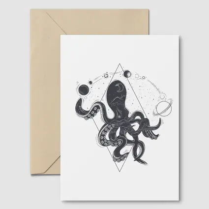 Cosmic Octopus Geometric Space Universe Art