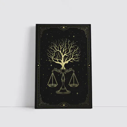 Libra Scale Tree Starry Night Gold