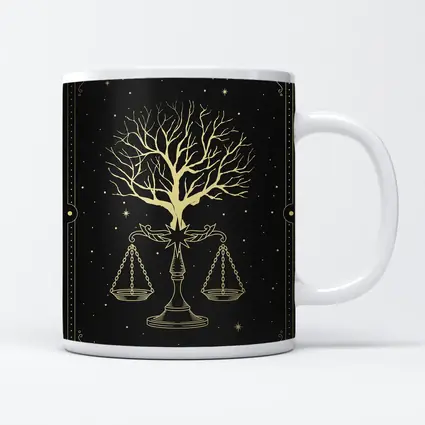 Libra Scale Tree Starry Night Gold