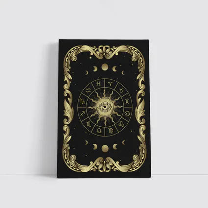 Zodiac Wheel All Seeing Eye Gold Black