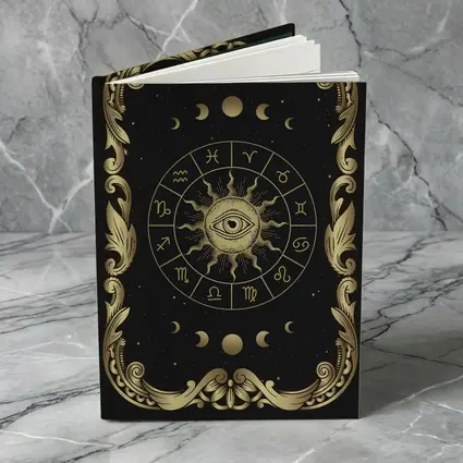 Zodiac Wheel All Seeing Eye Gold Black