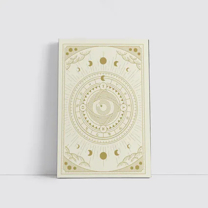 Gold Celestial Zodiac Wheel Mystical Art