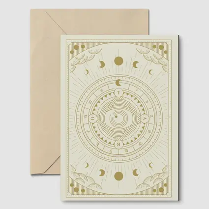 Gold Celestial Zodiac Wheel Mystical Art