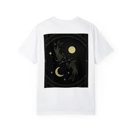 Pisces Koi Fish Black Gold Celestial Art