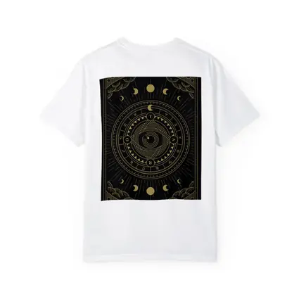 Gold Celestial Moon Phase Mystical Circle Art