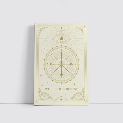 Wheel of Fortune Tarot Card Gold Beige