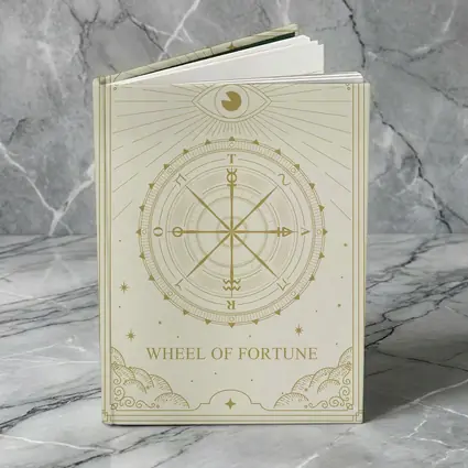Wheel of Fortune Tarot Card Gold Beige