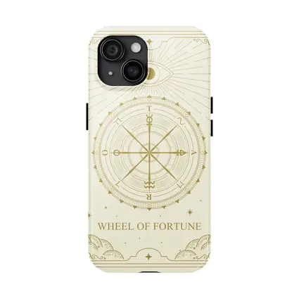 Wheel of Fortune Tarot Card Gold Beige