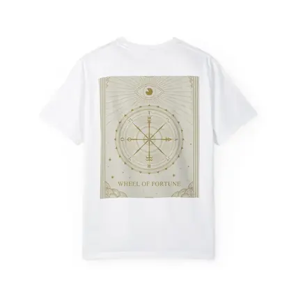 Wheel of Fortune Tarot Card Gold Beige