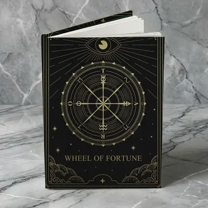Wheel of Fortune Tarot Card Gold Black