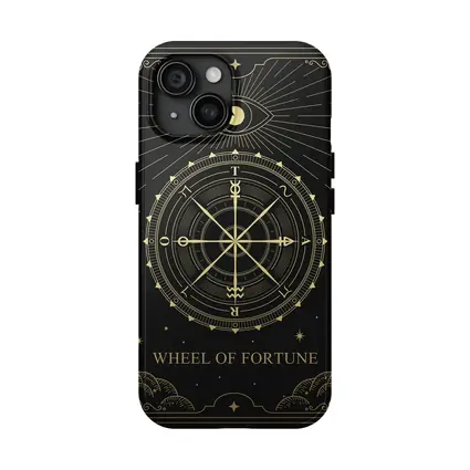Wheel of Fortune Tarot Card Gold Black