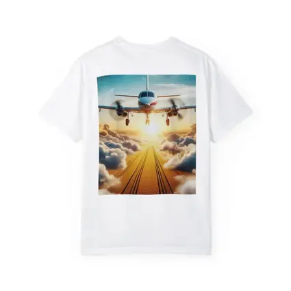 Twin Engine Plane Flying Above Golden Clouds