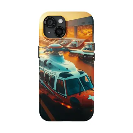 Medical Rescue Helicopter Ambulances Golden Sunset