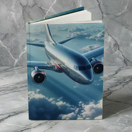 Commercial Jet Airplane Flying Above Clouds