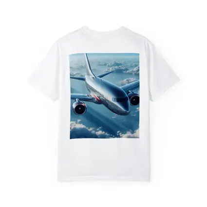 Commercial Jet Airplane Flying Above Clouds