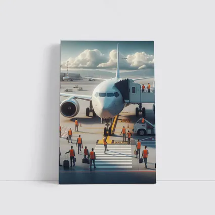Commercial Airplane Ground Crew Airport Tarmac