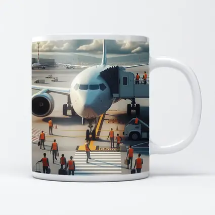 Commercial Airplane Ground Crew Airport Tarmac