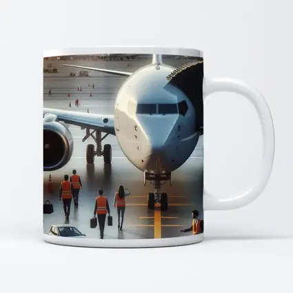 Commercial Airplane Ground Crew Airport Tarmac