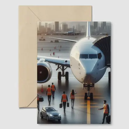 Commercial Airplane Ground Crew Airport Tarmac