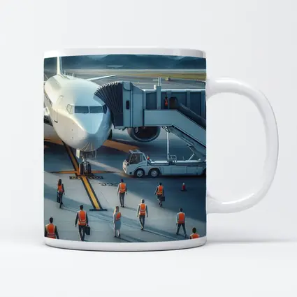 Commercial Airplane Ground Crew Airport Tarmac