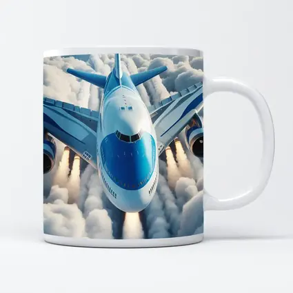 Commercial Airplane Flying Above White Clouds