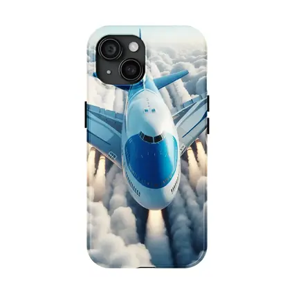 Commercial Airplane Flying Above White Clouds