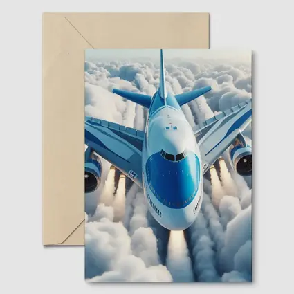 Commercial Airplane Flying Above White Clouds