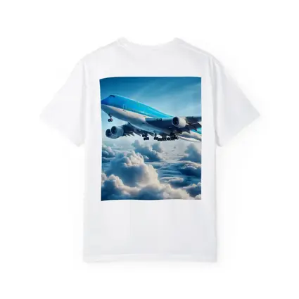 Blue Jumbo Jet Flying Above Clouds