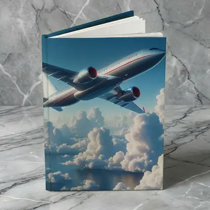 Commercial Airplane Flying Above Fluffy Clouds