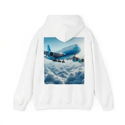 Blue Jumbo Jet Flying Above Clouds