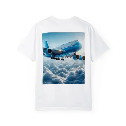 Blue Jumbo Jet Flying Above Clouds