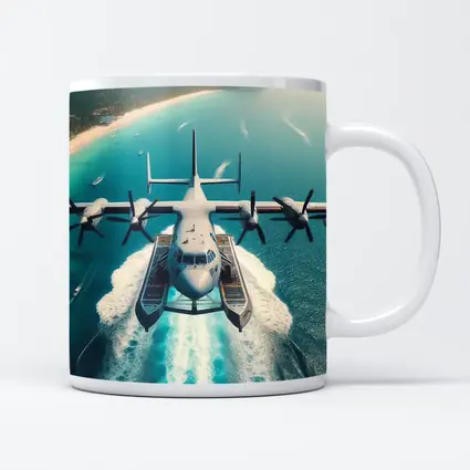 Seaplane Taking Off Over Tropical Ocean