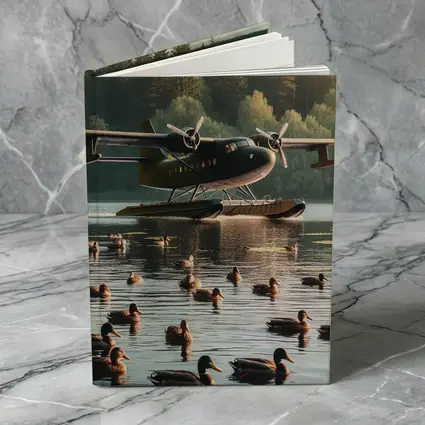 Seaplane on Lake With Mallard Ducks