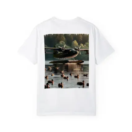 Seaplane on Lake With Mallard Ducks