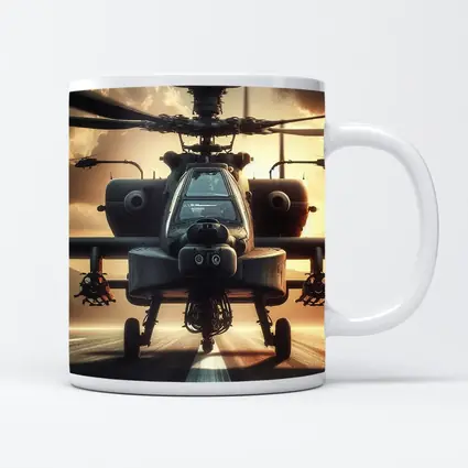 Apache Attack Helicopter Runway Dramatic Sky