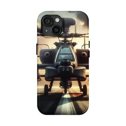 Apache Attack Helicopter Runway Dramatic Sky