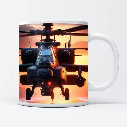 Apache Attack Helicopter Sunset Runway
