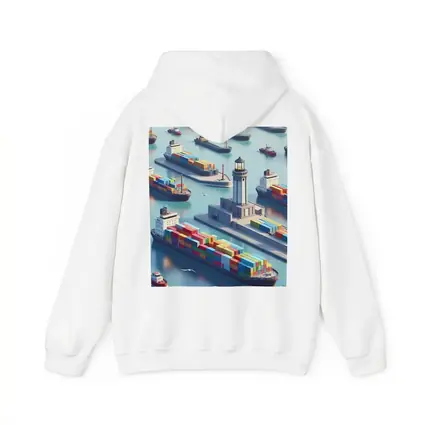 Container Ships Harbor Lighthouse Isometric Art