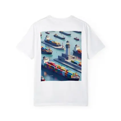 Container Ships Harbor Lighthouse Isometric Art