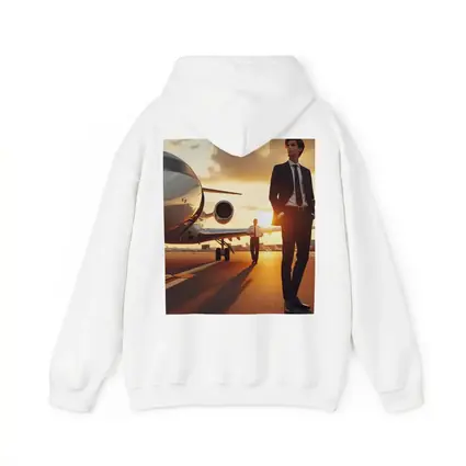Businessman Walking Private Jet Sunset Tarmac